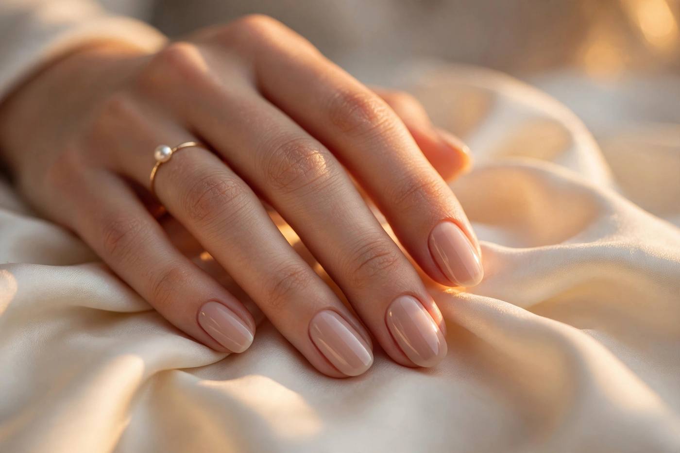 Refined manicure detail in warm light